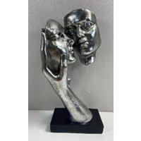Sculptură - argintiu/negru, plastic (13/8,5/26cm)
