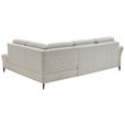 ECKSOFA  in Webstoff Ecru  - Ecru/Schwarz, KONVENTIONELL, Textil/Metall (277/201cm) - Dieter Knoll