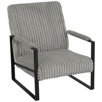 SESSEL Cord Grau    - Schwarz/Grau, MODERN, Textil/Metall (70/87/85cm) - P & B