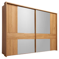 SCHWEBETÜRENSCHRANK in Eichefarben  - Chromfarben/Eichefarben, Konventionell, Glas/Holz (300/236/67cm) - Dieter Knoll