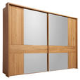 SCHWEBETÜRENSCHRANK 300/217/67 cm 2-türig Eichefarben  - Chromfarben/Eichefarben, KONVENTIONELL, Glas/Holz (300/217/67cm) - Dieter Knoll
