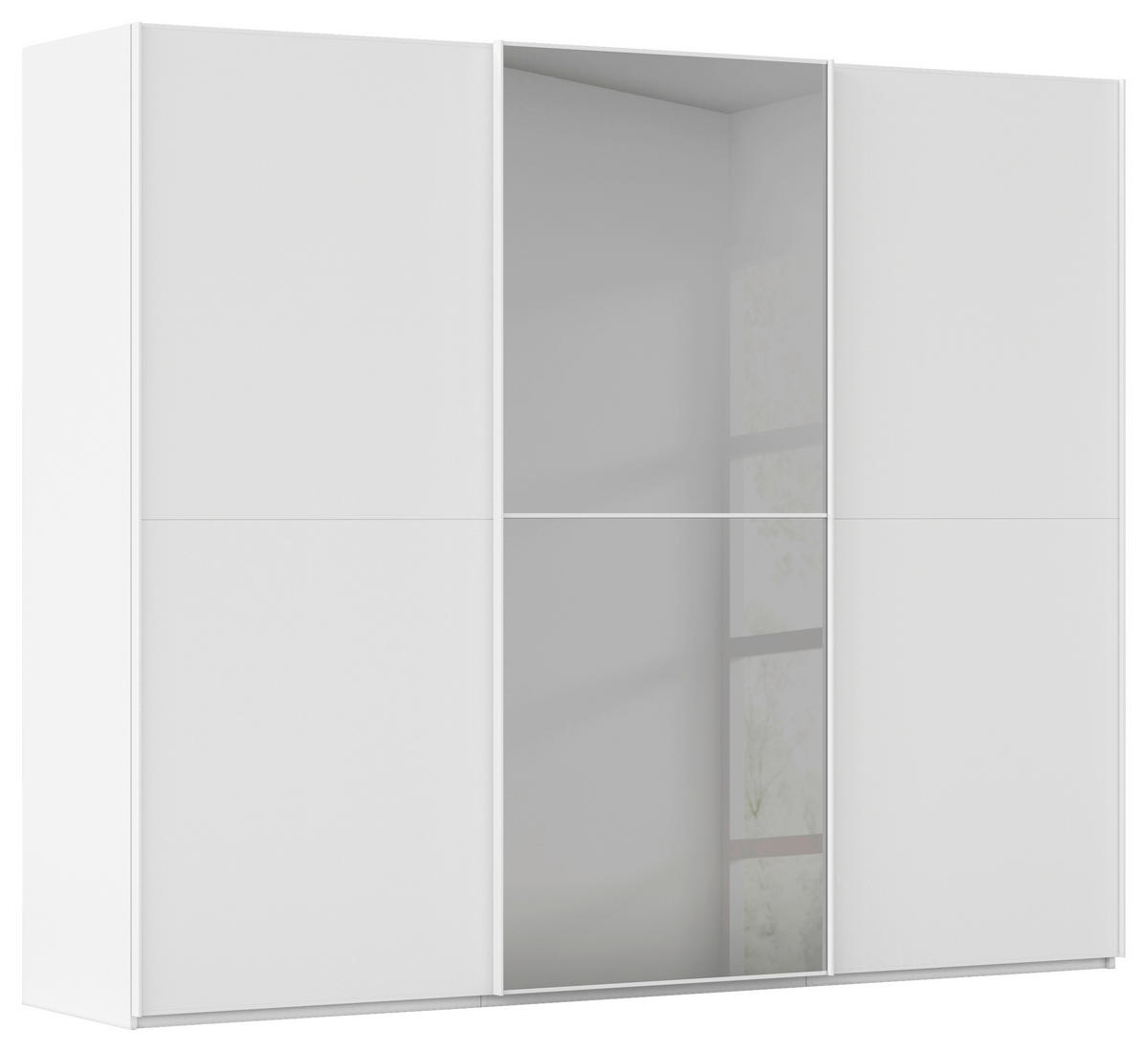 SCHWEBETÜRENSCHRANK 242/223/68 cm 3-türig Weiß  - Weiß, KONVENTIONELL, Glas/Holzwerkstoff (242/223/68cm) - Novel