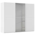 SCHWEBETÜRENSCHRANK 242/223/68 cm 3-türig Weiß  - Weiß, KONVENTIONELL, Glas/Holzwerkstoff (242/223/68cm) - Novel