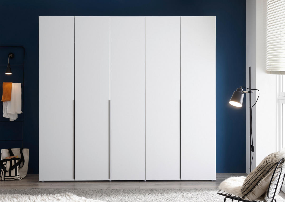 ORMAR S KLASIČNIM VRATIMA bijela   - bijela/crna, Moderno, drvni materijal/plastika (225/210/51,6cm) - Hom`in