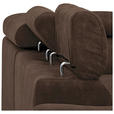 ECKSOFA Dunkelbraun Lederlook Bettkasten, Schlaffunktion, Rücken echt, Kopfteilverstellung, Sitztiefenverstellung  - Dunkelbraun/Schwarz, Design, Kunststoff/Textil (263/230cm) - Hom`in