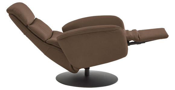 RELAXSESSEL in Leder Graubraun  - Graubraun/Schwarz, Design, Leder/Metall (76/108/86cm) - Dieter Knoll