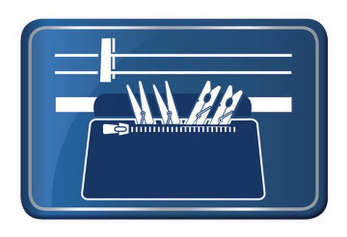 USCĂTOR DE RUFE VERTICAL - albastru/alb, Basics, plastic (87/157/66cm) - Leifheit
