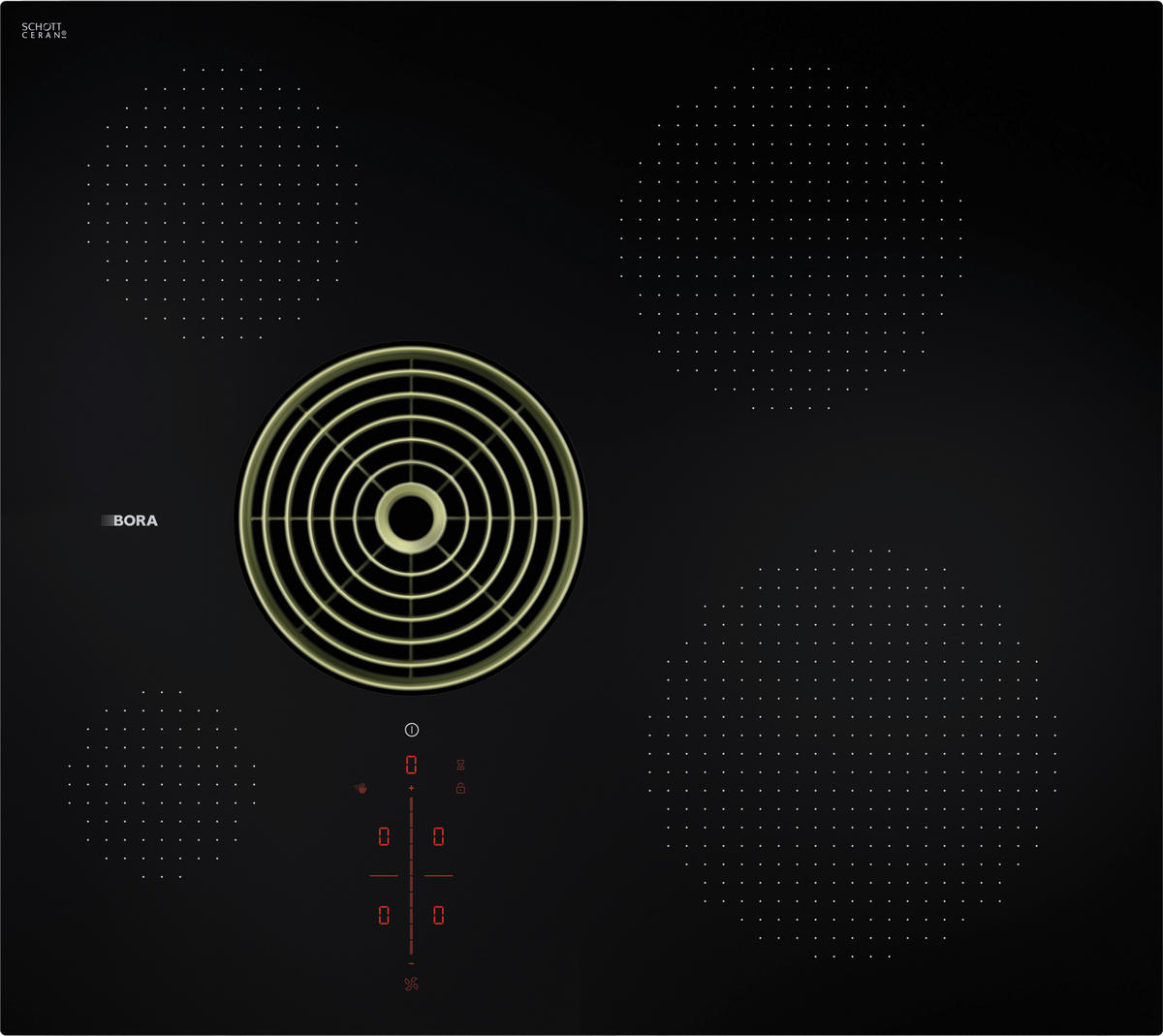 KOCHFELD-DUNSTABZUG-KOMBI PURSU  - Schwarz, Basics, Glas/Metall (58/51,5/19,9cm) - Bora
