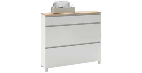 SCHUHSCHRANK Dieter Knoll  in 120/108/31 cm  - Eichefarben/Silberfarben, Design, Holz/Holzwerkstoff (120/108/31cm) - Dieter Knoll