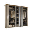 DREHTÜRENSCHRANK  in Champagner, Eiche Artisan  - Champagner/Bronzefarben, LIFESTYLE, Glas/Holzwerkstoff (272/228/60cm) - Landscape