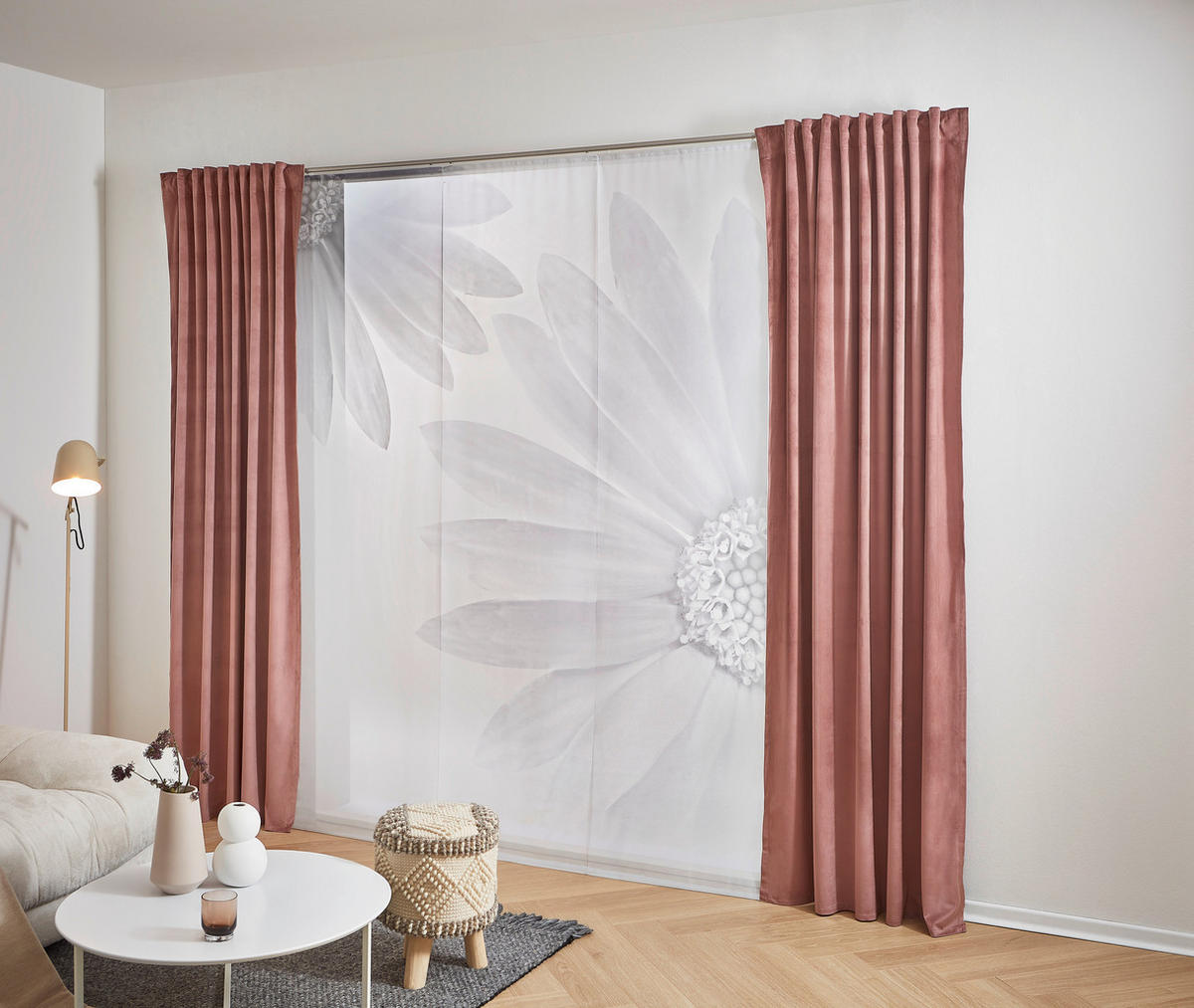 FLÄCHENVORHANG  3 Stück  halbtransparent  60/245 cm   - Silberfarben, Basics, Textil (60/245cm) - Novel