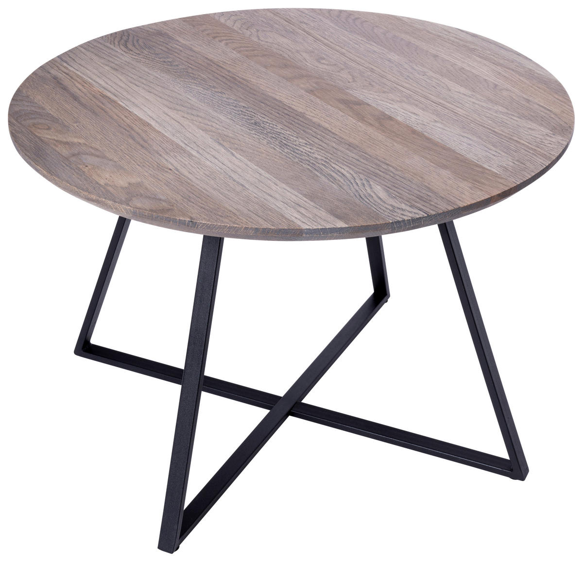 COUCHTISCH in Holz, Metall 60/60/40 cm  - Eichefarben/Schwarz, Natur, Holz/Metall (60/60/40cm) - Novel