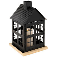 LÁMPÁS - fekete/ekrü, Trend, fa/fém (18/30cm) - Ambia Home