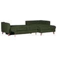 ECKSOFA Grün Cord  - Buchefarben/Grün, Design, Holz/Textil (271/165cm) - Carryhome