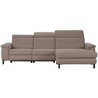  in Flachgewebe Taupe Rücken echt, Kopfteilverstellung  304/182 cm  - Taupe/Schwarz, KONVENTIONELL, Textil/Metall (304/182cm) - Pure Home Comfort