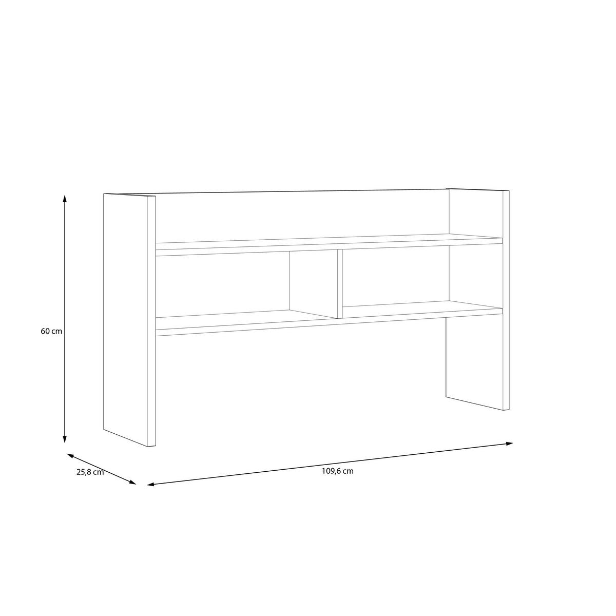 NASTAVEK ZA PISALNO MIZO - siva/hrast artisan, Moderno, leseni material (109,6/60/25,8cm) - MID.YOU