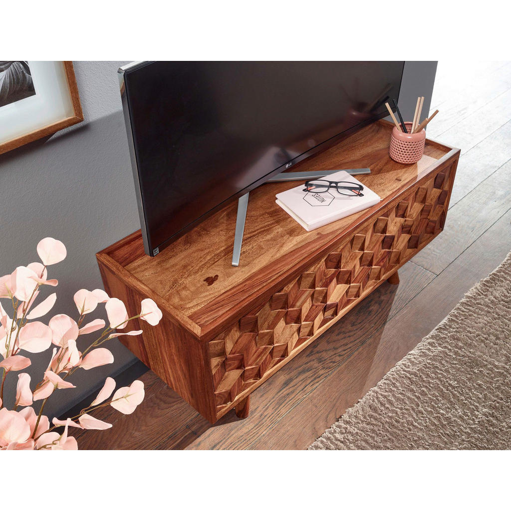Thumbnail - Mid.you Lowboard, Sheesham, Holz, Sheesham, massiv, 92x44x35 cm, stehend, handgemacht, Wohnzimmer, Wohnwände, Lowboards
