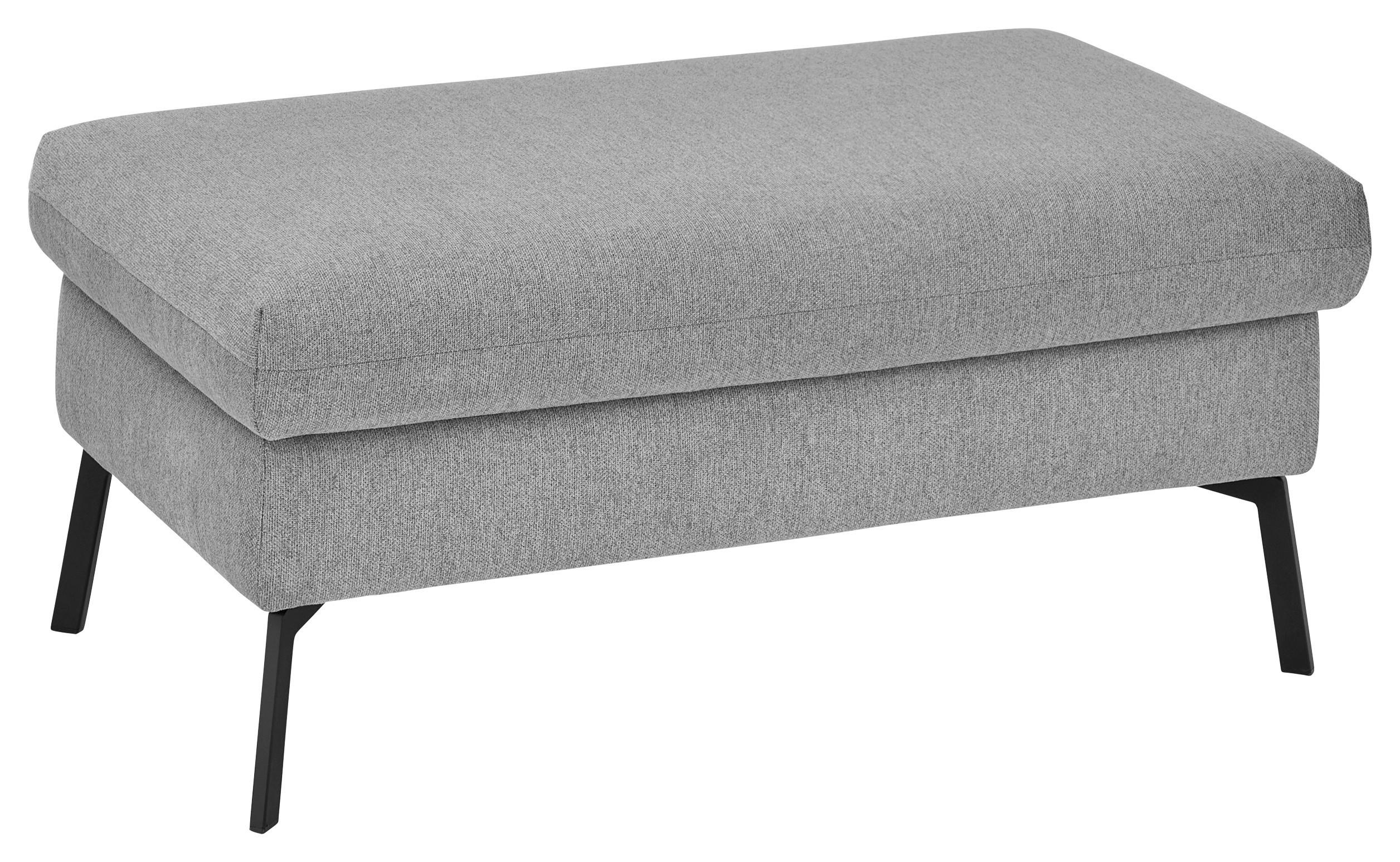 HOCKER Flachgewebe Grau  - Schwarz/Grau, Design, Textil/Metall (112/47/67cm) - Musterring