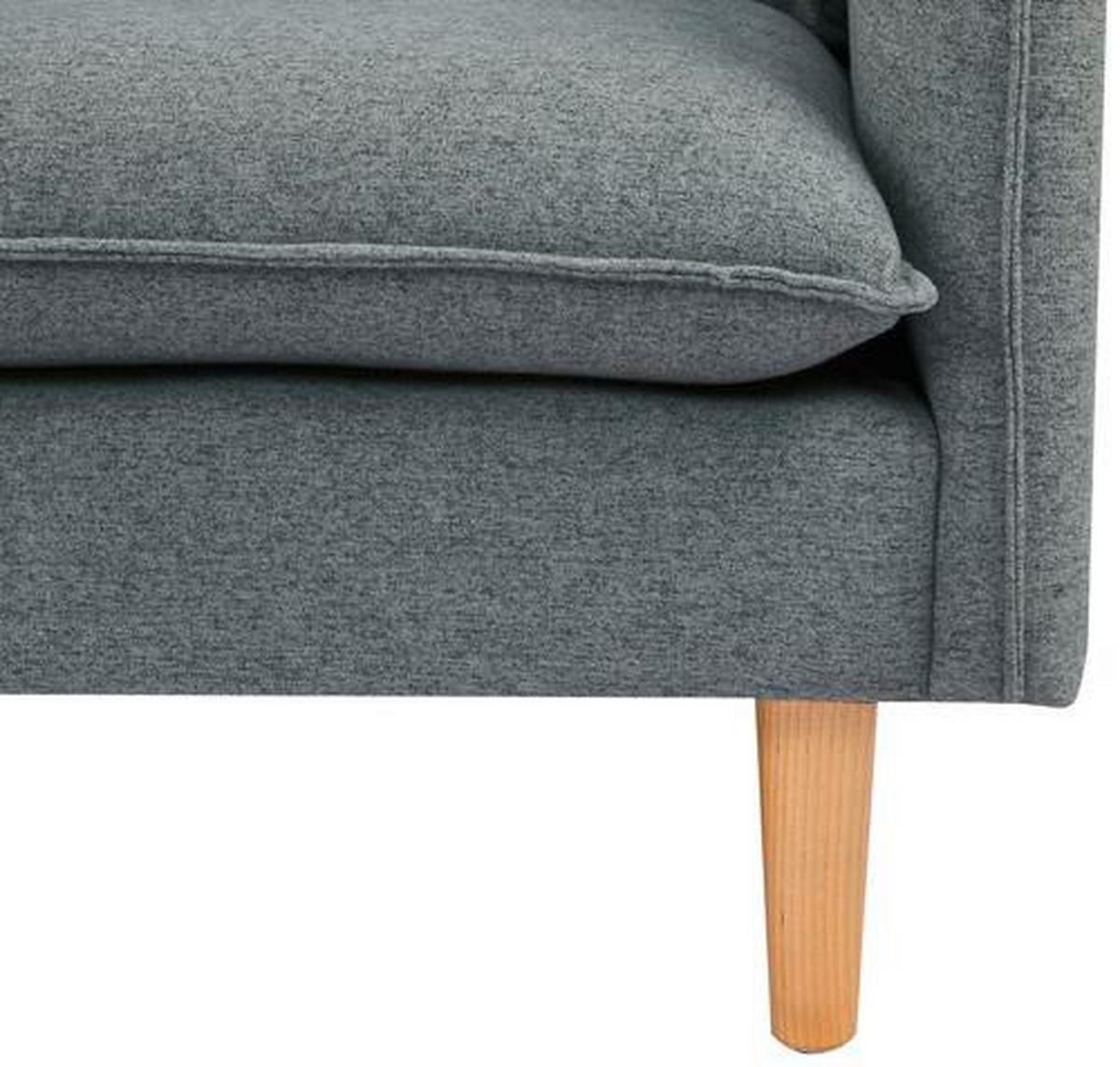 2-SITZER-SOFA in Webstoff Dunkelgrau  - Dunkelgrau/Naturfarben, Design, Holz/Kunststoff (130/84/82cm) - Livetastic