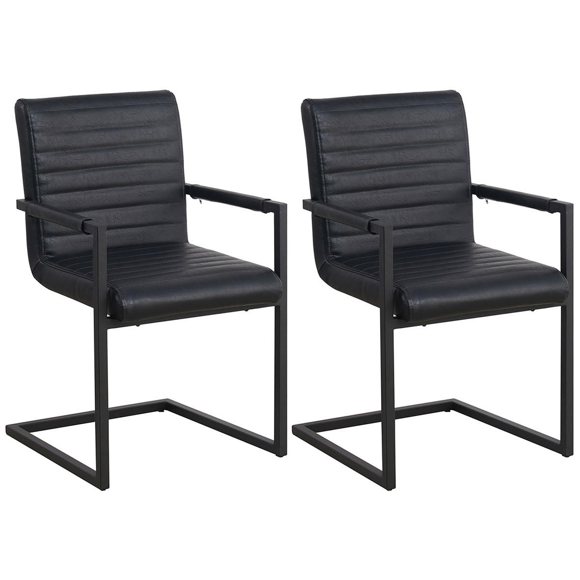 Mid.you Armlehnstuhl-Set Schwarz 54x86x57 cm