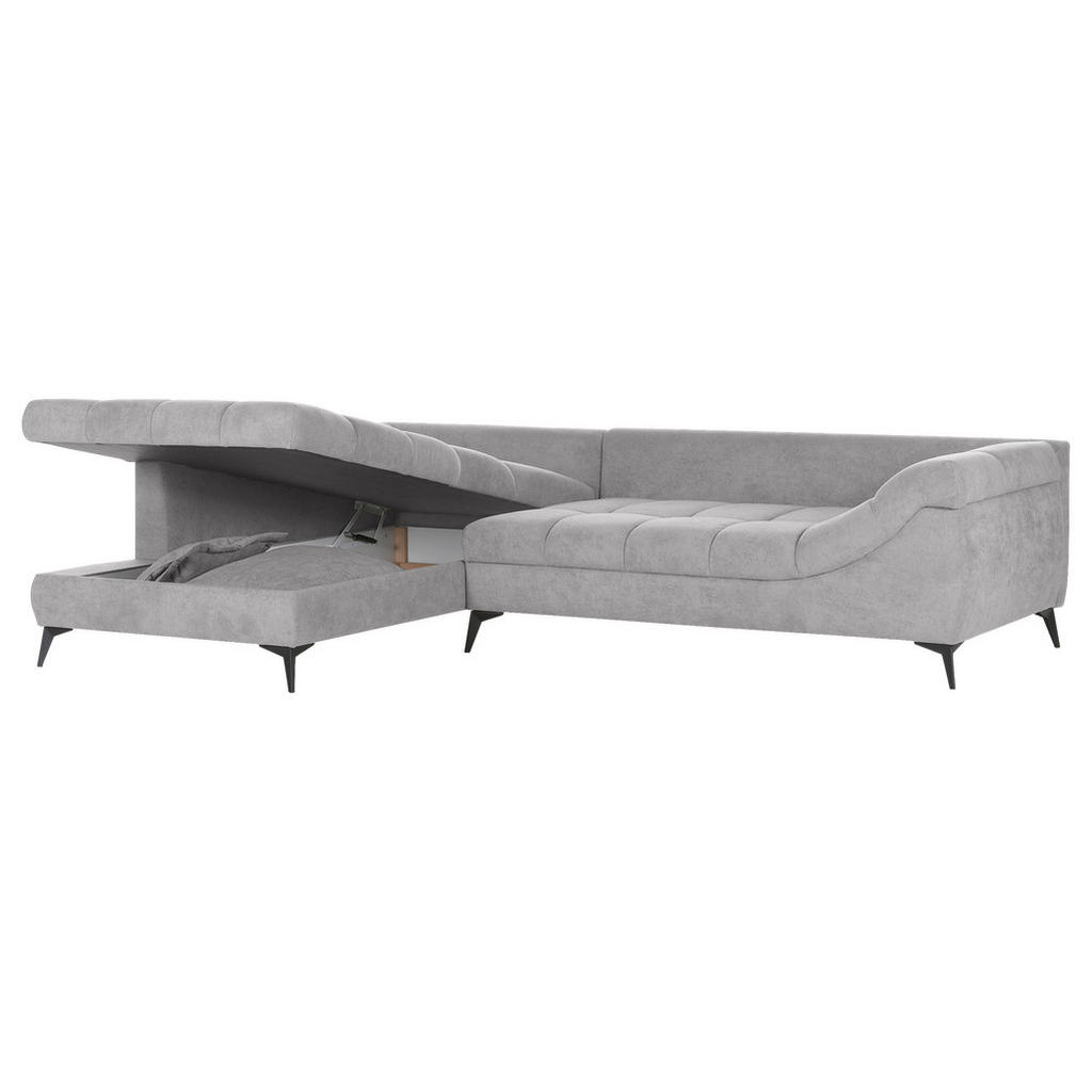 Thumbnail - Stylife Ecksofa, Hellgrau, Textil, 3-4-Sitzer, Füllung: Schaumstoffflocken,Schaumstoff, Ottomane links, L-Form, 307x224 ...