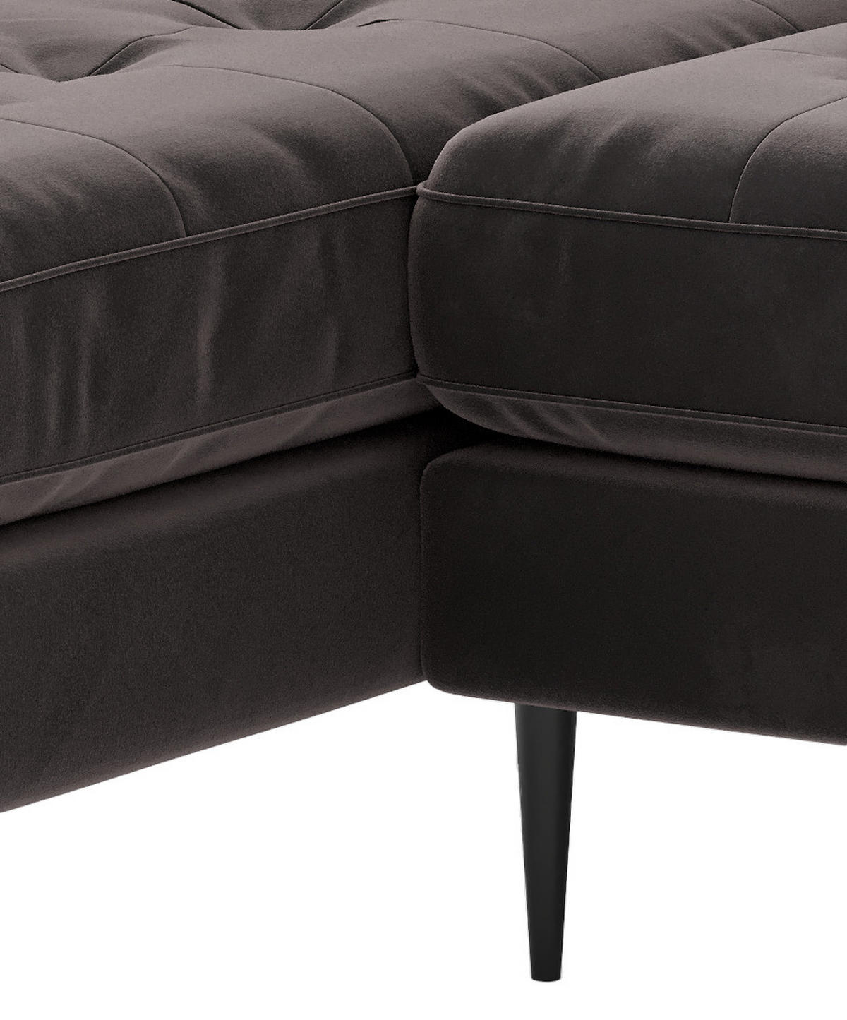 ECKSOFA Scott Anthrazit Flachgewebe  - Edelstahlfarben/Anthrazit, Design, Textil/Metall (259/206cm) - Livetastic