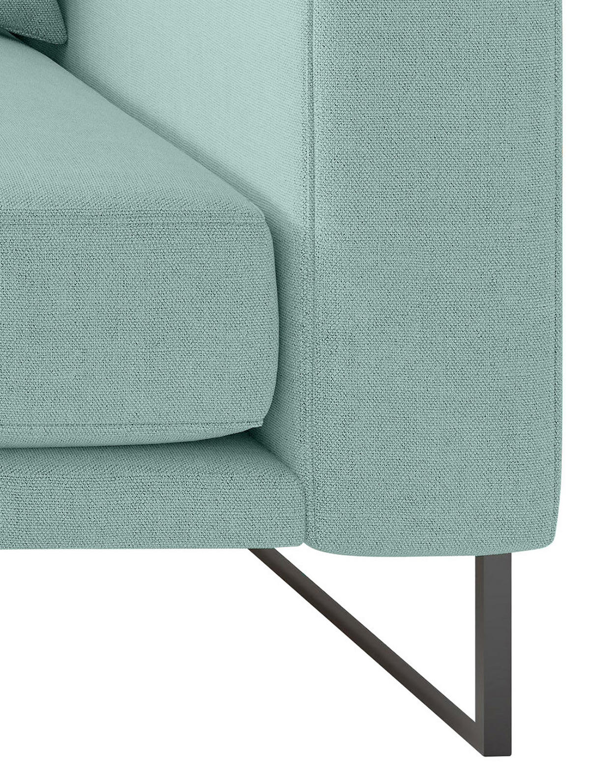 BIGSOFA in Webstoff Türkis  - Türkis/Schwarz, Design, Textil/Metall (150/283cm) - Livetastic