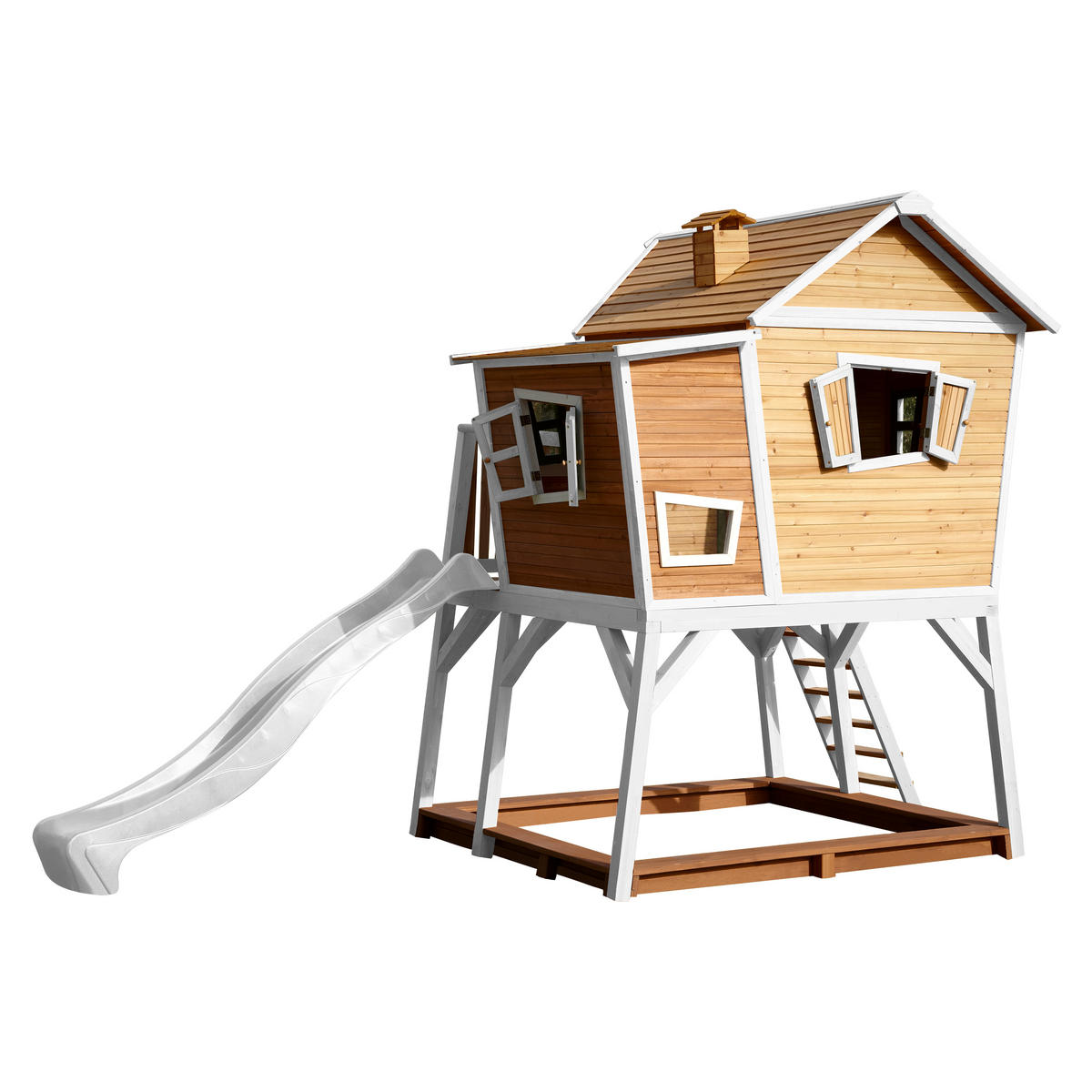SPIELHAUS MAX 432/288/193 cm  - Braun/Weiß, Basics, Holz/Kunststoff (432/288/193cm) - Ambia Garden