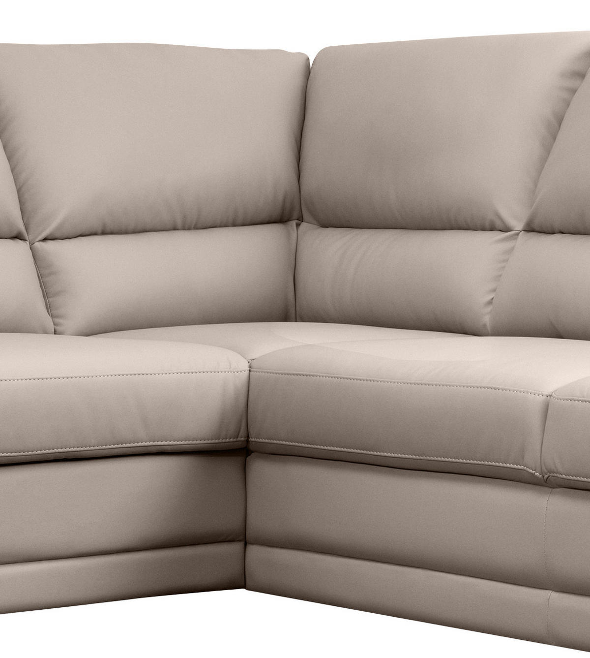 ECKSOFA in Lederlook Sandfarben  - Sandfarben, Design, Kunststoff/Textil (245/225cm) - Livetastic