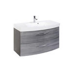 WASCHTISCHKOMBI 100 cm  - Chromfarben/Eichefarben, KONVENTIONELL, Holzwerkstoff/Metall (100cm) - Xora