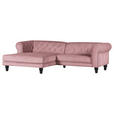 ECKSOFA Rosa Plüsch  - Dunkelbraun/Rosa, Design, Holz/Textil (160/260cm) - Carryhome