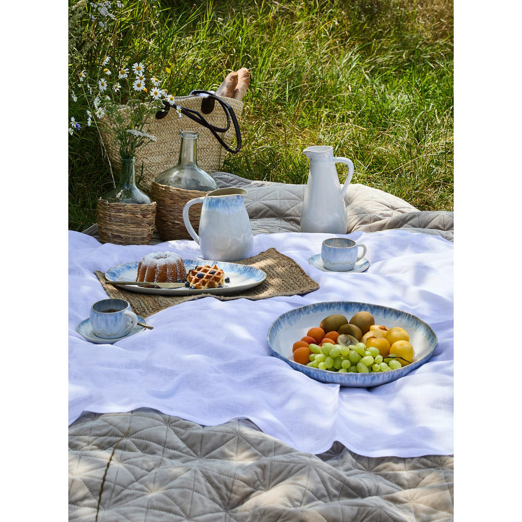 Thumbnail - Costa Nova Servierplatte Brisa, Weiß, Hellblau, Keramik, oval, 41x28 cm, Handmade in Europe, Tischkultur & Servieren, Se...