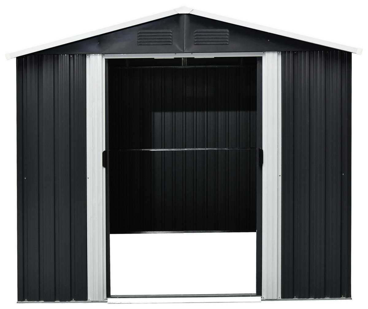 GERÄTEHAUS 236/190/174 cm  - Anthrazit/Weiß, Basics, Metall (236/190/174cm)