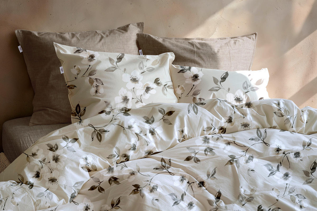 BETTWÄSCHE Ines Flanell 155/220 cm  - Grau, Basics, Textil (155/220cm)
