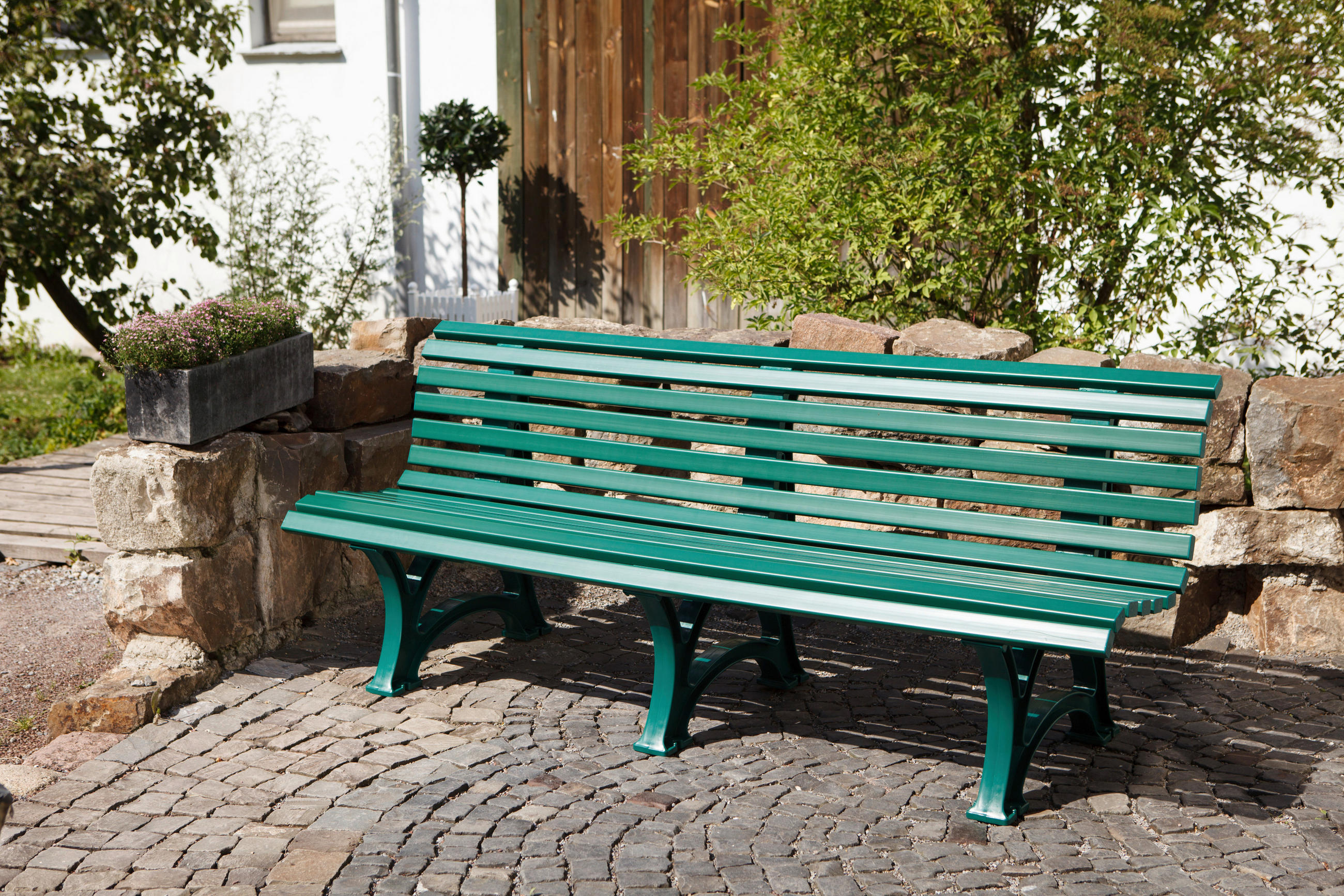GARTENBANK 200/80/64 cm   - Grün, Basics, Kunststoff (200/80/64cm) - Modante