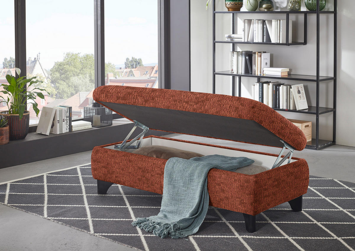 PALL i textil rostfärgad  - svart/rostfärgad, Klassisk, metall/textil (60/45/60cm) - MID.YOU