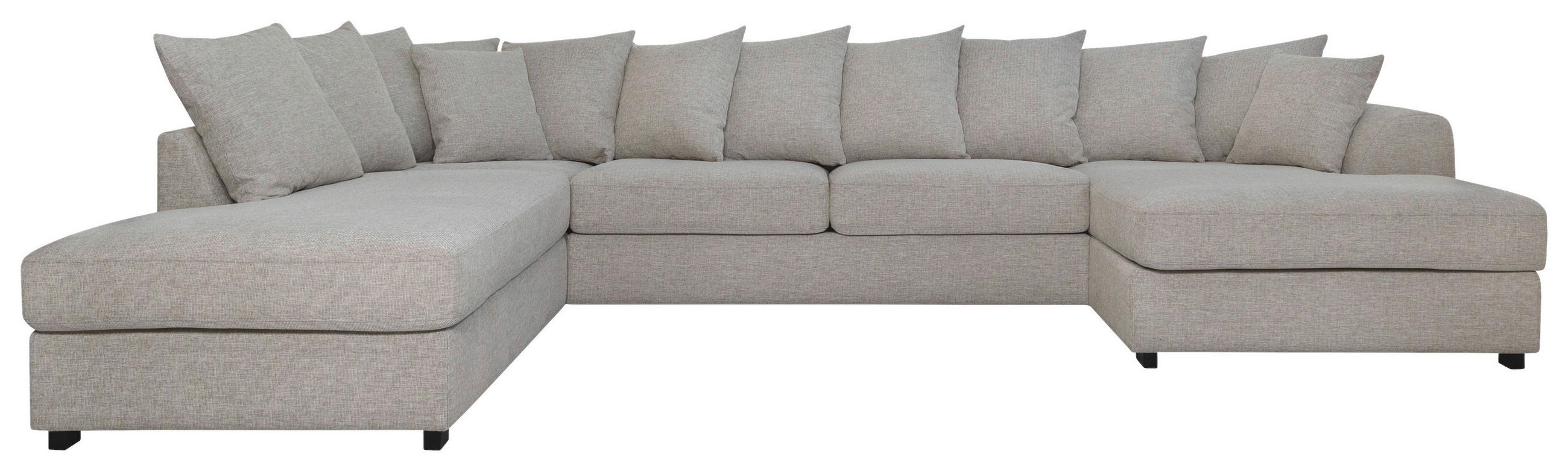 SOFFA i beige  - beige/svart, Klassisk, trä/textil (241/382/163cm) - Carryhome