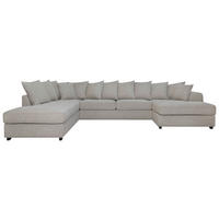 SOFFA i beige  - beige/svart, Klassisk, trä/textil (241/382/163cm) - Carryhome