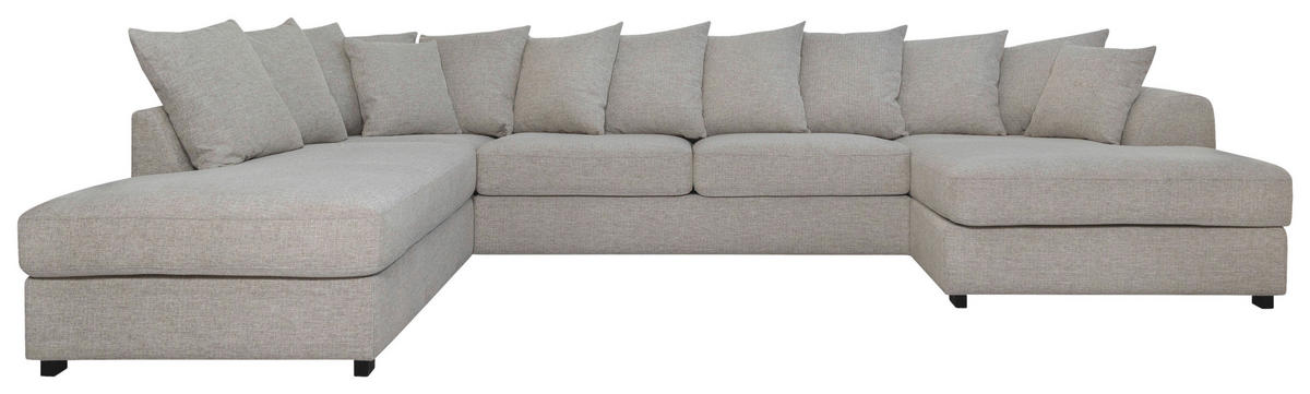 SOFFA i beige  - beige/svart, Klassisk, trä/textil (241/382/163cm) - Carryhome