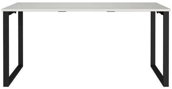 SCHREIBTISCH 160/80/75 cm Schwarz, Hellgrau  - Hellgrau/Schwarz, MODERN, Holzwerkstoff/Metall (160/80/75cm) - Novel