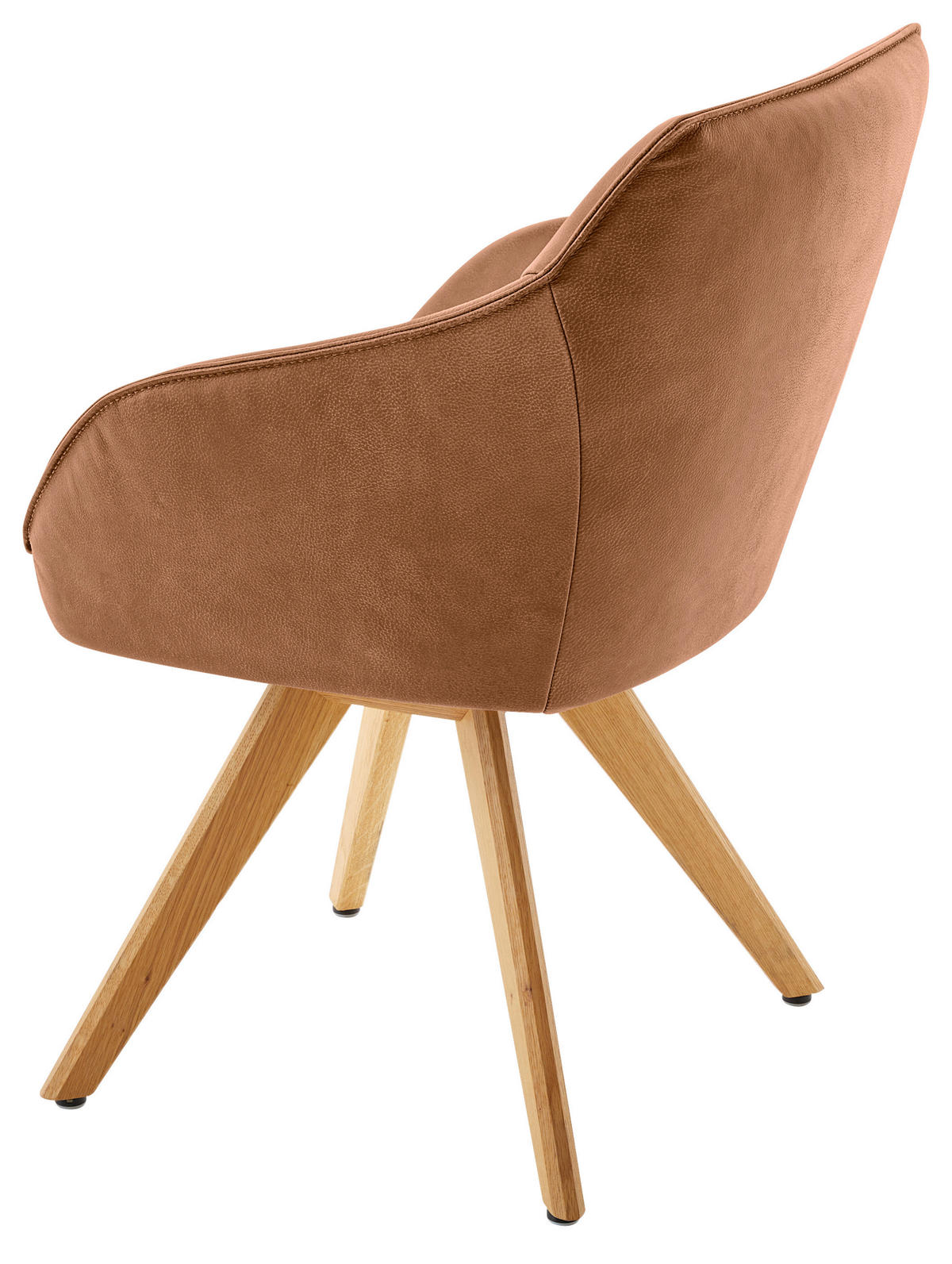 ARMLEHNSTUHL  in Echtleder naturbelassen  - Eichefarben/Cognac, Design, Leder/Holz (60/84/67cm) - Koinor