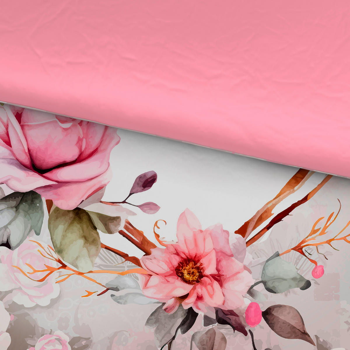 VÄNDBART PÅSLAKANSET TANJA satin 150/210 cm  - multicolor, Trend, textil (150/210cm) - Esposa