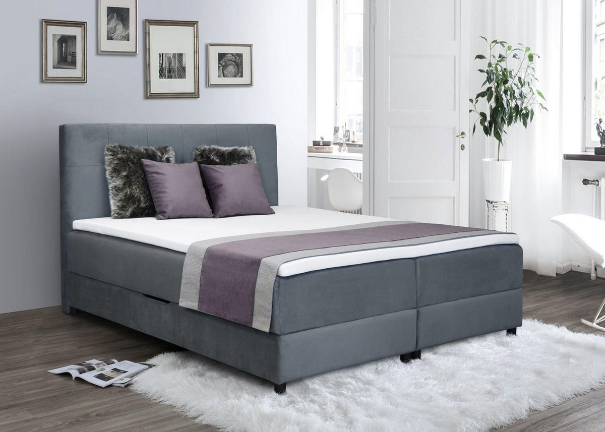 BOX KREVET 160/200 cm     siva  - siva/crna, Moderno, drvni materijal (160/200cm) - Ti'me