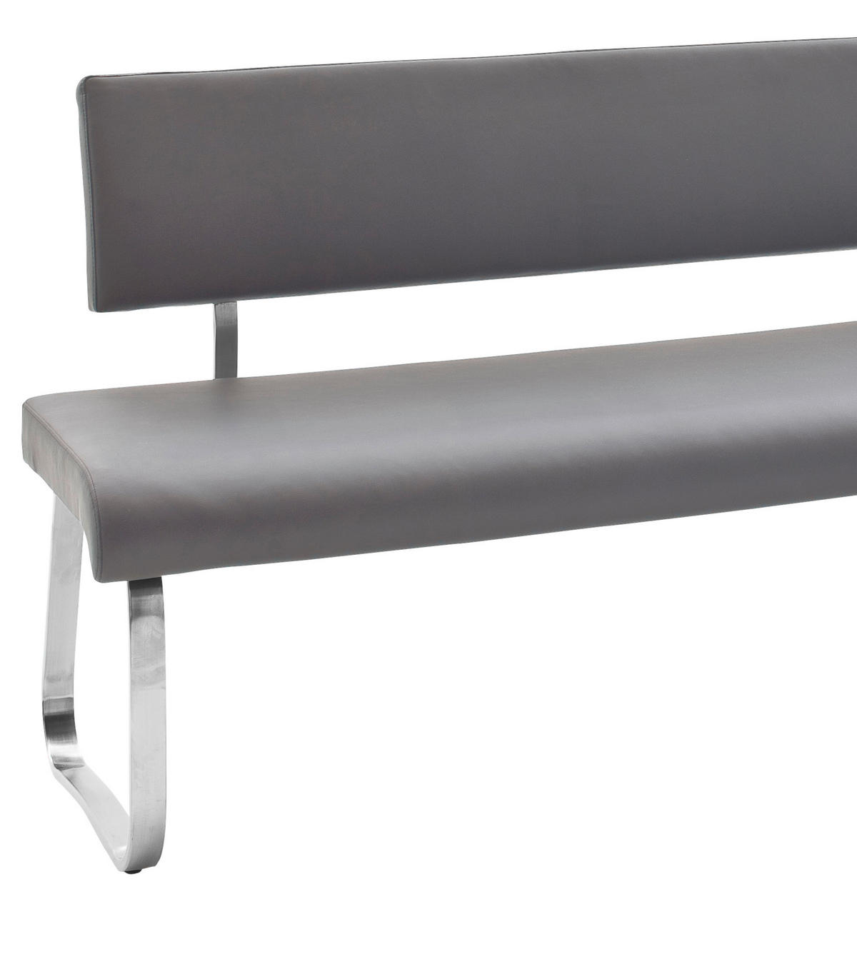 ROHOVÁ LAVICA, sivá, farba ušľachtilej ocele - sivá/farba ušľachtilej ocele, Design, kov/koža (200/150cm) - Livetastic