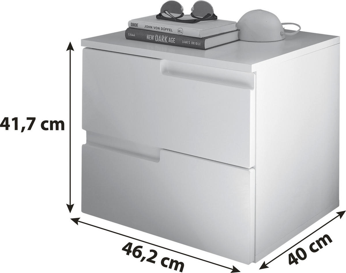 NACHTSCHRANK 46,2/41,7/40 cm  - Graphitfarben/Schwarz, MODERN, Holzwerkstoff/Kunststoff (46,2/41,7/40cm)