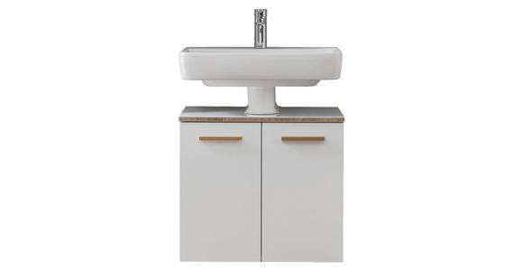 WASCHBECKENUNTERSCHRANK 60/53/33 cm - Eichefarben/Weiß, KONVENTIONELL, Holz/Holzwerkstoff (60/53/33cm) - Xora