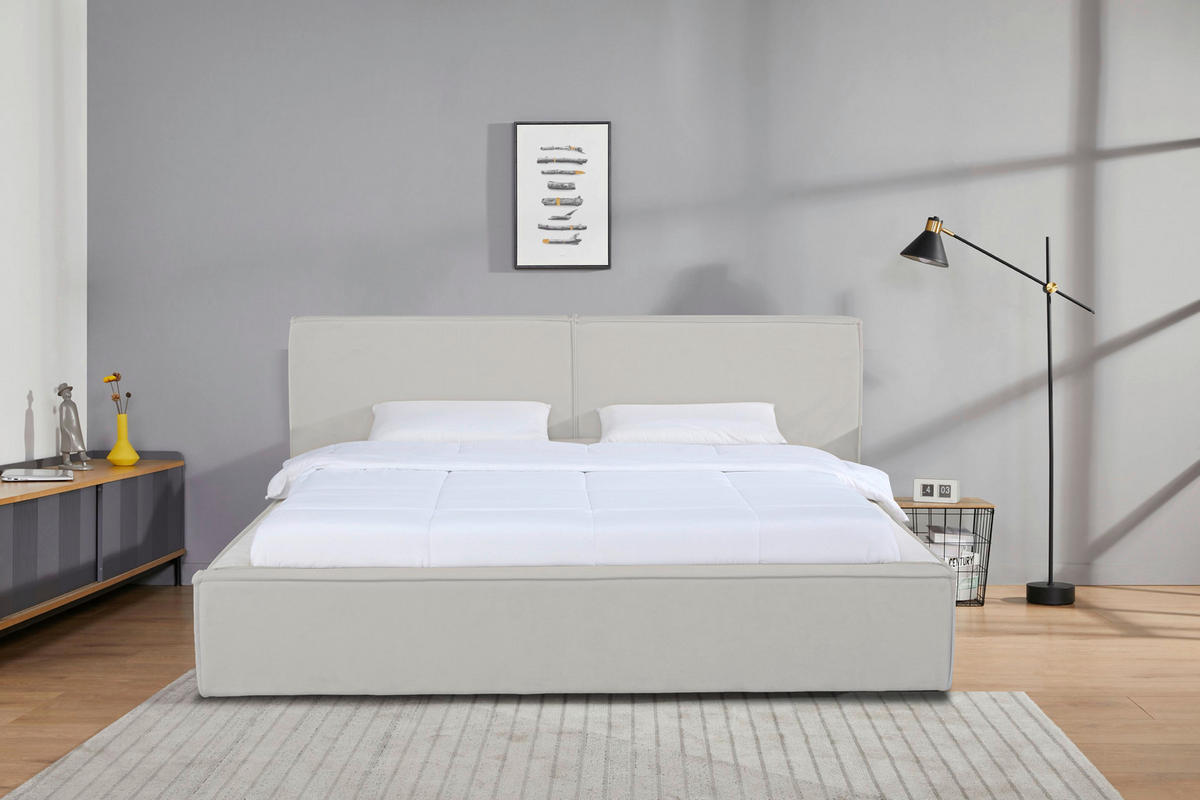 TAPECIRANI KREVET   180/200 cm   bež  - bež/crna, Moderno, drvo/metal (180/200cm) - Livetastic