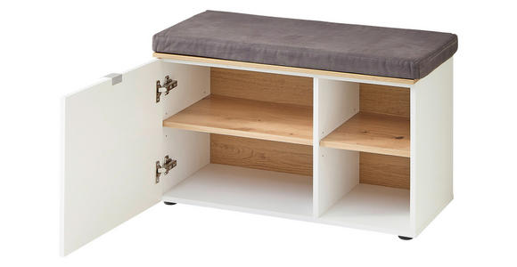 GARDEROBENBANK Bari in 78/50/38 cm - Silberfarben/Hellgrau, Design, Holzwerkstoff/Kunststoff (78/50/38cm) - Xora
