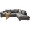 ECKSOFA Grau Cord  - Silberfarben/Grau, Design, Holz/Textil (298/202cm) - MID.YOU