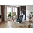 RELAXSESSEL in Leder Blau  - Blau/Edelstahlfarben, Design, Leder/Metall (78/112/85cm) - Cantus